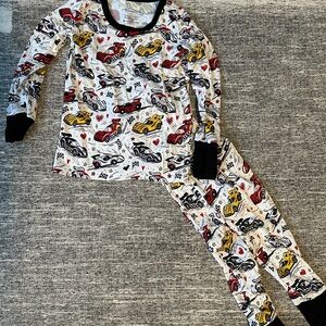 Race Car Print Kids Pajama Set Bamboo